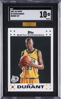 2007-08 Topps Rookie Set #2 Kevin Durant Rookie Card - SGC GEM MINT 10 - MBA Gold Diamond Certified 